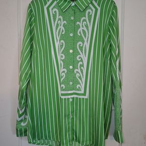Bob Mackie Tunic Blouse In Green